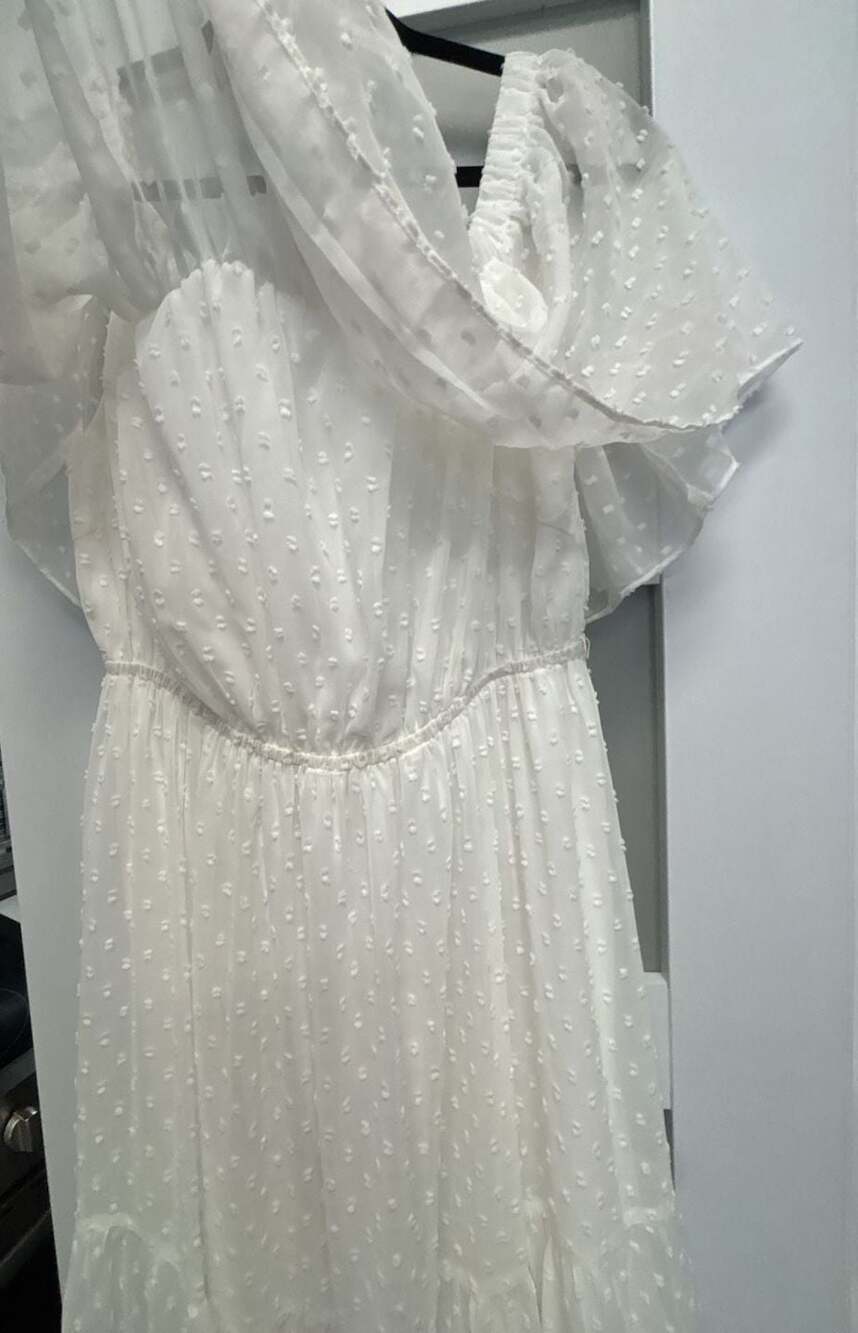 Baltic Born white Swiss dot maxi dress Size L - Picture 5 of 8